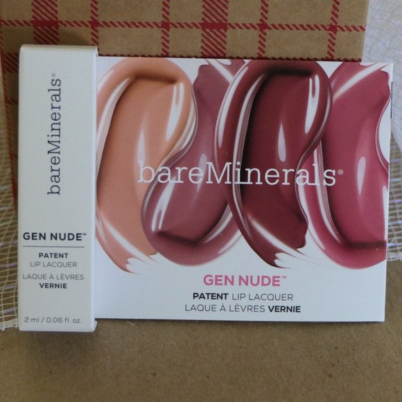 bareMinerals Lip Gloss Pout Mini Gen Nude Patent Lip Lacquer - Set of 3 - Picture 2 of 6